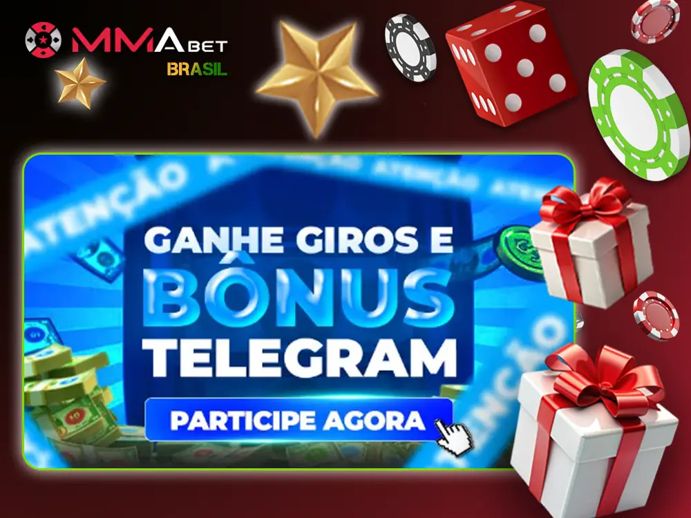 Giros grátis exclusivos para os membros do canal do Telegram da Mmabet.