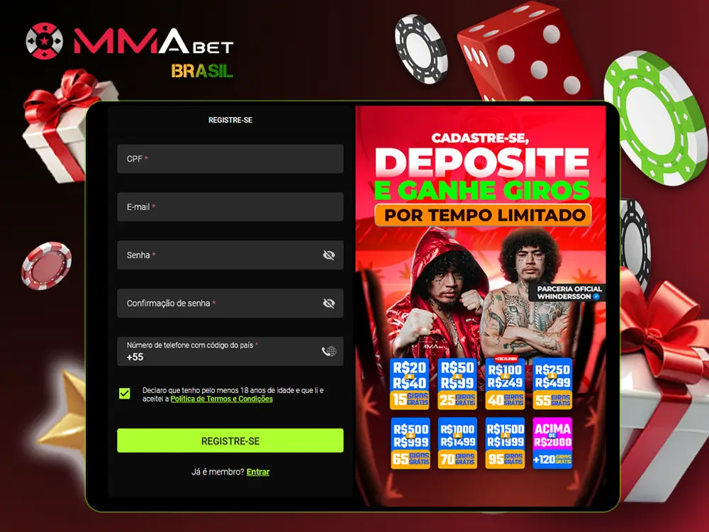 Instruções sobre como começar a jogar no Mmabet Casino