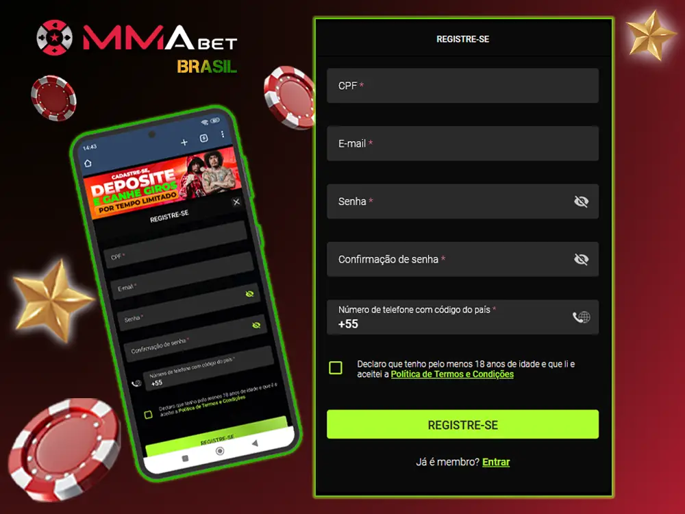 Como se cadastrar via App Mmabet