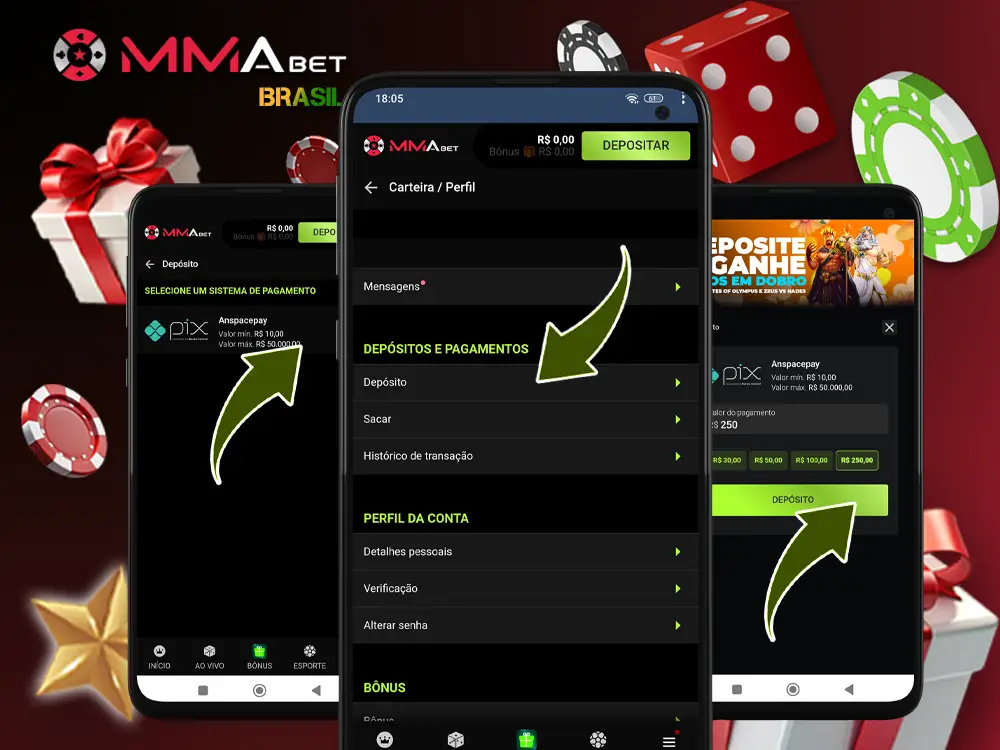 omo depositar dinheiro através do App Mmabet